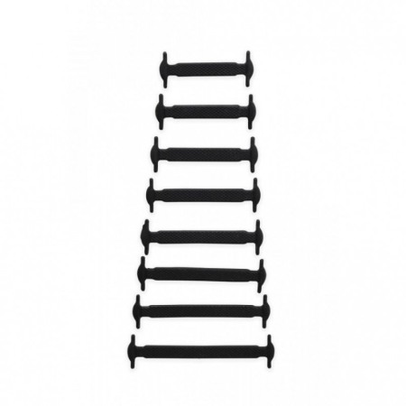 Sireturi FreeLaces Doty® pentru incaltaminte, 12 bucati, din silicon, nu necesita legare/dezlegare, 1 cm, negru [2]
