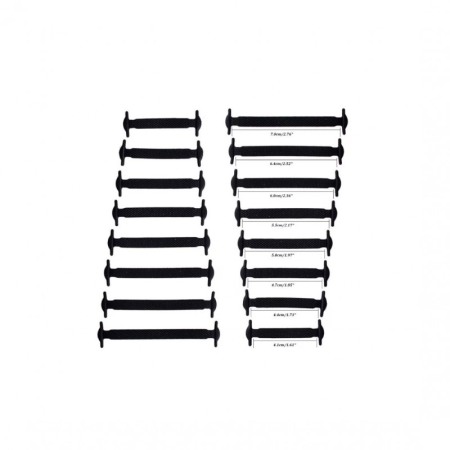 Sireturi FreeLaces Doty® pentru incaltaminte, 12 bucati, din silicon, nu necesita legare/dezlegare, 1 cm, negru [6]
