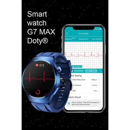 Smartwatch G7 Max Doty® cu 2 bratari incluse, Cadran NFC AI Asistent vocal, Sport Tracker inteligent, 1.53 inch, albastru [1]