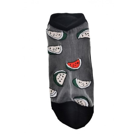 Sosete dama SummerFruits, design modern, cu panza si imprimeu, din bumbac, marime 35-49, negru, Doty®️ [2]