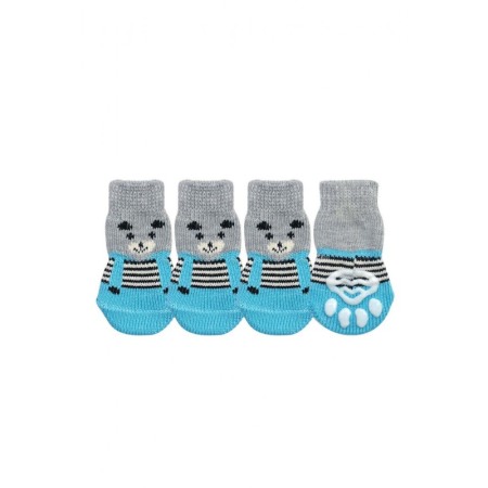 Sosete pentru animalele de companie de talie mica,25 mm, cu talpa anti alunecare, design modern, imprimeu catel si bretele, mult [4]