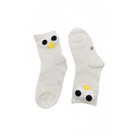 Sosete pentru copii FunnyEyes, bumbac, design creativ, marime 30-35, alb fildes, Doty®️ [3]