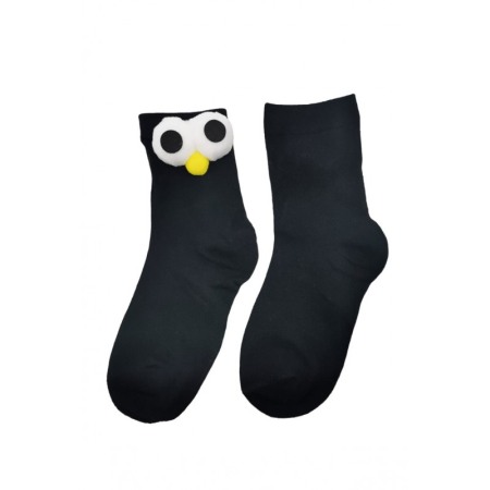 Pentru bebe si copii - Sosete pentru copii FunnyEyes, bumbac, design creativ, marime 30-35, negru, Doty®️
