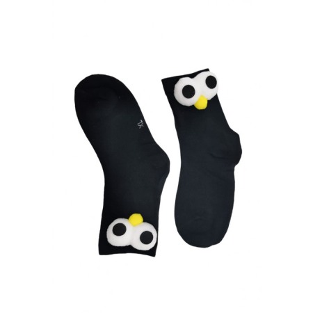 Sosete pentru copii FunnyEyes, bumbac, design creativ, marime 30-35, negru, Doty®️ [3]