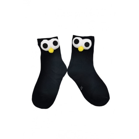 Sosete pentru copii FunnyEyes, bumbac, design creativ, marime 30-35, negru, Doty®️ [1]