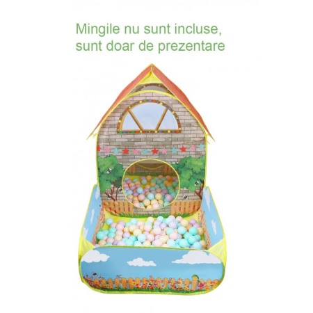 Spatiu de joaca pentru copii MyHouse Doty®, tip cort, casuta cu gradina, 155x110x80 cm, multicolor [4]