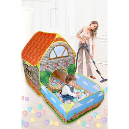 Spatiu de joaca pentru copii MyHouse Doty®, tip cort, casuta cu gradina, 155x110x80 cm, multicolor [6]