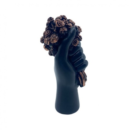 Statueta BlowGoldish, din rasina, design mana cu flori, lucrata manual, 14x7 cm, accente aurii [1]