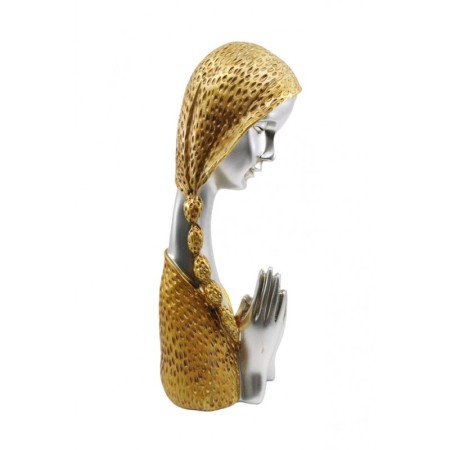 Statueta Gold Pray, create manual din rasina, model femeie ce se roaga, auriu, 33x12 cm [1]
