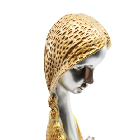 Statueta Gold Pray, create manual din rasina, model femeie ce se roaga, auriu, 33x12 cm [3]