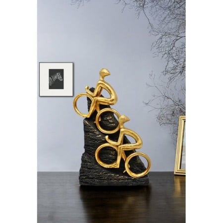 Statueta GoldConquest Doty®, munte cucerit de biciclisti, din rasina, cadou cu mesaj motivational, 31x18x12 cm [1]