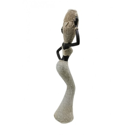 Statueta Nigerian Siluette, lucrata manual din rasina, 28x6 cm, negru/bej, design elegant, Doty®️ [2]