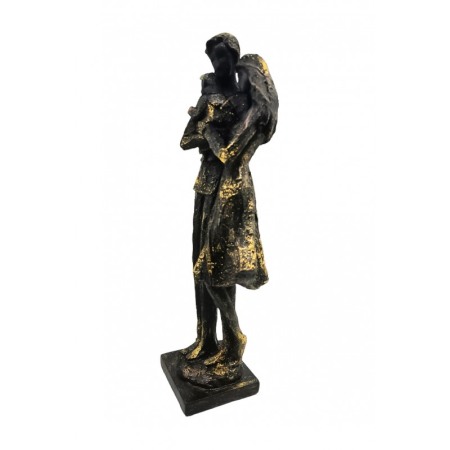Statueta OurFamily, din rasina, vintage, eleganta, maro inchis, accente aurii, 38x10 cm [1]