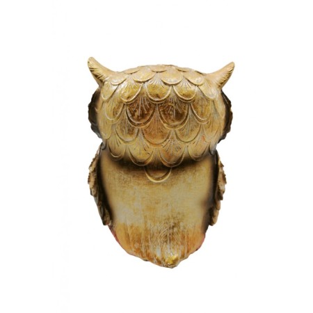 Statueta Owl Vea, forma bufnita, din rasina, lucrata manual, 16x14x7 cm, roz cu accente aurii, Doty® [2]