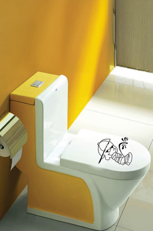 Sticker decorativ Restless Guy Doty®, pentru toaleta sau alte spatii, design creativ, 16x20 cm [3]