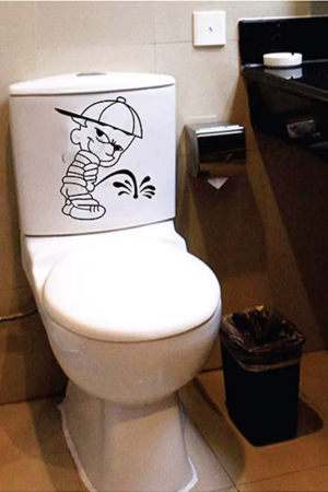 Sticker decorativ Restless Guy Doty®, pentru toaleta sau alte spatii, design creativ, 16x20 cm [2]
