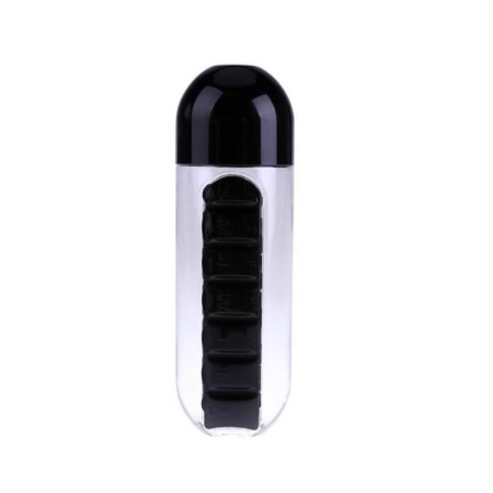 Sticla 3 in 1 Black Vit , cu organizator medicamente ,  7 compartimente cu fiecare zi a saptamanii,organizator detasabil, 600 ml [4]