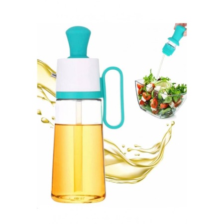 Sticla dozatoare pentru ulei 3 in 1 OilHelper Doty®, cu pensula, gradata, din sticla, practica, turcoaz, 630 ml [7]