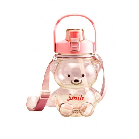 Igiena si ingrijire - Sticla pentru copii TeddyFriend Doty.ro®, design urs, pai inclus, portabila, crem, 800ml