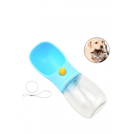 Sticla portabila cu recipient 2 in1 AutomaticWater, pentru animale de companie, 350 ml, albastru [3]
