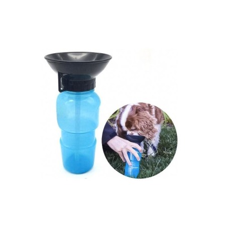 Sticla portabila cu recipient 2 in1 ThirstyDog, pentru animale de companie , 500 ml,  albastru [1]