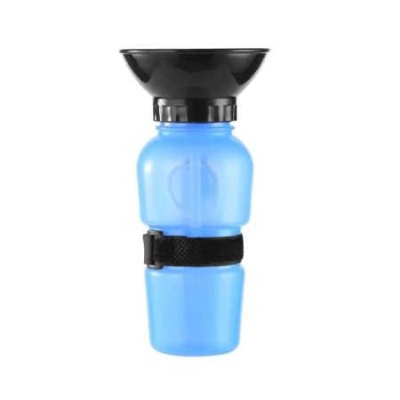 Boluri și distribuitoare de hrană și apă - Sticla portabila cu recipient 2 in1 ThirstyDog, pentru animale de companie , 500 ml,  albastru