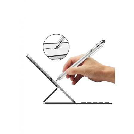 Stilou Pen Doty.ro® pentru tableta sau telefon, cu capat dublu de atingere, sensibilitate si precizie ridicate cu disc, gri [4]