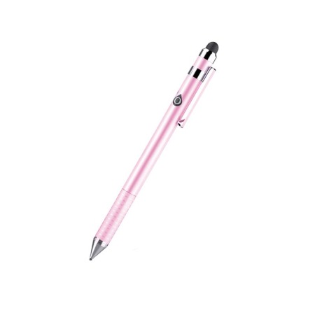 Stilou Pen Doty.ro® pentru tableta sau telefon, cu capat dublu de atingere, sensibilitate si precizie ridicate cu disc, roz [1]
