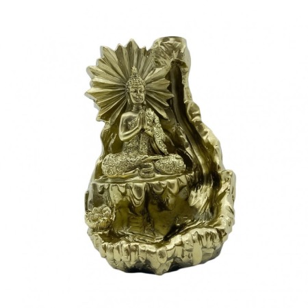CADOURI SI SETURI - Suport aromaterapie Goldish Goddess, fantana curgatoare, 44 conuri incluse,usor de utilizat, efect satisfactor, auriu, 13 cm