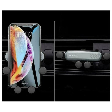 Suport auto cu auto-prindere  pentru telefon, prindere pe grila de ventilatie , Argintiu [3]