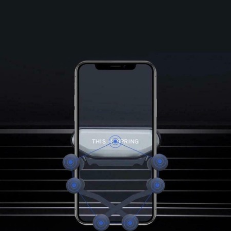 Suport auto cu auto-prindere  pentru telefon, prindere pe grila de ventilatie , Negru,11.5 cm [2]