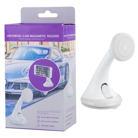 SMARTPHONE & ACCESORII - Suport  auto magnetic, magnetic puternic, usor de montat, rotatie 360 de grade,alb,doty