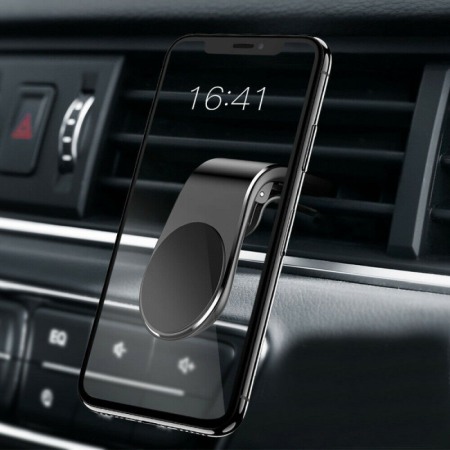 Suport auto magnetic pentru telefon, prindere pe grila de ventilatie , Argintiu [1]