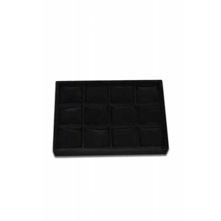 Suport BlackVelvet de expunere ceasuri sau bratari, 12 spatii, 35x24x5cm, catifea neagra, Doty®️ [5]