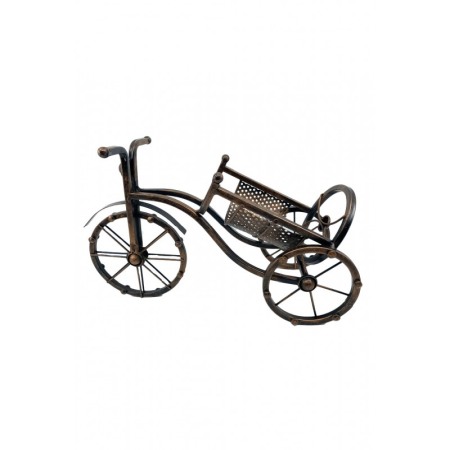 CADOURI SI SETURI - Suport de vin tricicleta Vintage Wine , fier forjat, atentie la detalii, culoare aramie, 38 cm