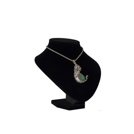 Suporti pentru bijuterii - Suport fix pentru lanturi si coliere SoftNeck, din catifea neagra, 12x12 cm, design elegant, Doty®️