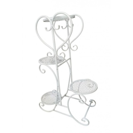 Suport GardenFairy Doty® pentru aranjamente florale sau ghivece, Metal, Rezistent, 4 spatii, alb, 80x48 cm [2]