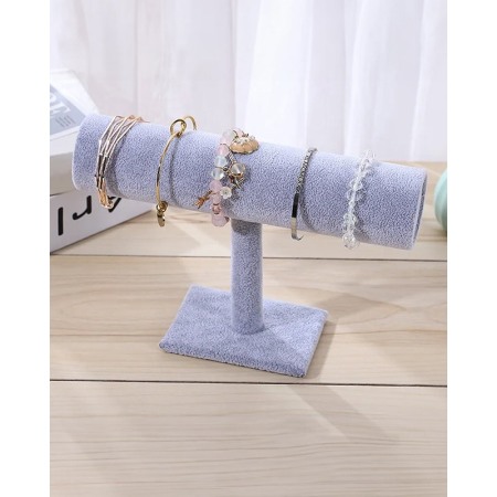 Suport GreyTube de expunere ceasuri sau bratari, forma cilindrica, 23.5x15 cm, catifea gri, Doty®️ [1]