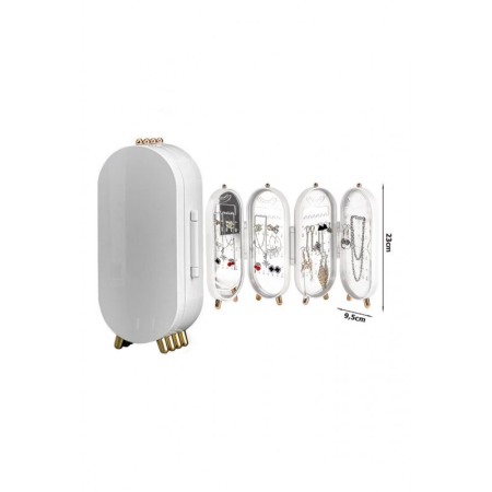 Suport pentru bijuterii deluxe Jewelry Cabinet Doty®, dulapior, oglinda, depozitare/expunere, plastic, 11,5x23,5 x 6,5 cm [9]