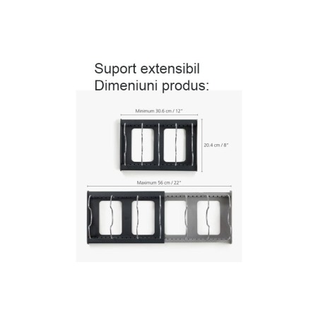 Suport pentru oale si capace PotSpace Doty®, reglabil, lungime maxima 56 cm, 7 separatoare, gri [5]