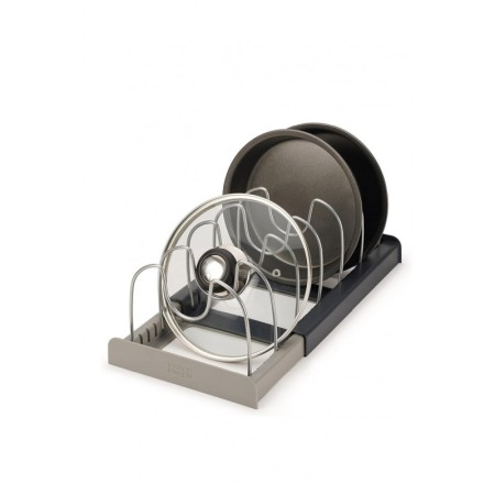 USTENSILE & ARTICOLE BUCATARIE - Suport pentru oale si capace PotSpace Doty®, reglabil, lungime maxima 56 cm, 7 separatoare, gri
