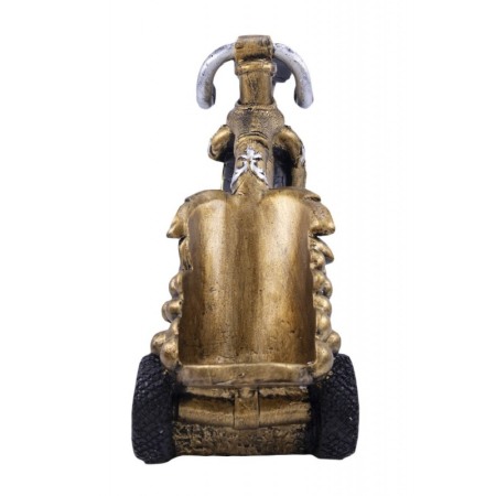 Suport sticla de vin premium Dyonysos,model tricicleta vintage, ceas incorporat, confectionat din rasina,lucrat manual cu atenti [3]