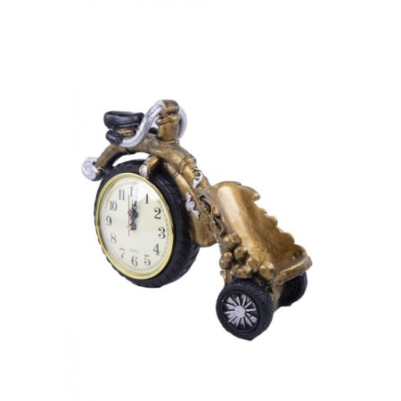 Suport sticla de vin premium Dyonysos,model tricicleta vintage, ceas incorporat, confectionat din rasina,lucrat manual cu atenti [2]