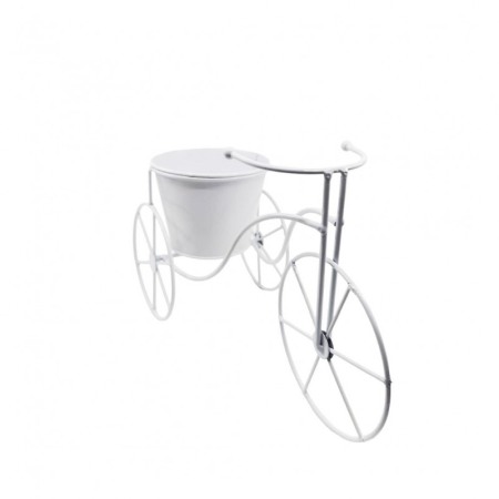 Suport TriPot de Flor, pentru un ghiveci cu flori, metal, rezistent, design creativ, alb, 32x12x20 cm [1]