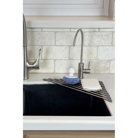 USTENSILE & ARTICOLE BUCATARIE - Suport triughi de uscare si scurgere pliabil din otel inoxidabil pentru vase si ustensile de bucatarie, 41 X 16 cm, Doty®