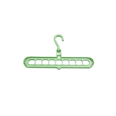 Suport umerase pentru organizarea hainelor MultiHanger Doty.ro®, 9 spatii, 32 cm, verde, design creativ [2]