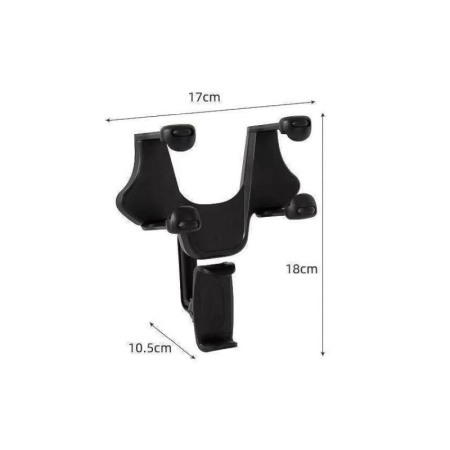 Suport universal AutoMirror de oglinda pentru telefon, usor de montat, sigur, negru, [2]