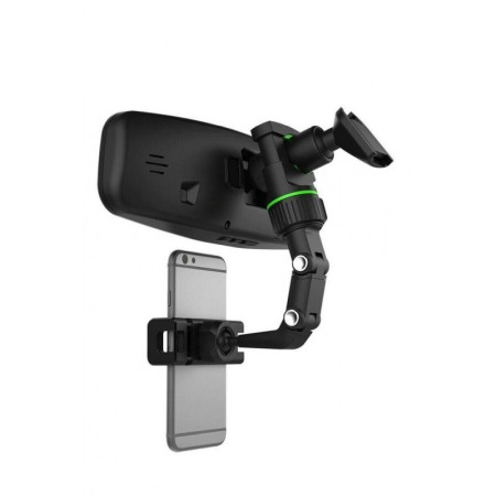 Suport universal PhoneClip 360 de grade, pentru oglinda retrovizoare, usor de montat, sigur, negru/verde [6]