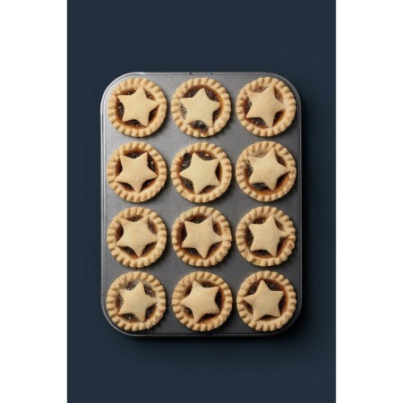 Tava de copt pentru mini-prajituri BackON Doty®, din otel carbon, 12 spatii, 35x26x3 cm, gri [8]