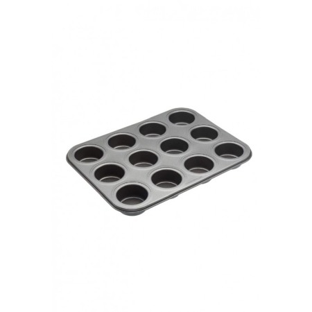 Tava de copt pentru mini-prajituri BackON Doty®, din otel carbon, 12 spatii, 35x26x3 cm, gri [4]